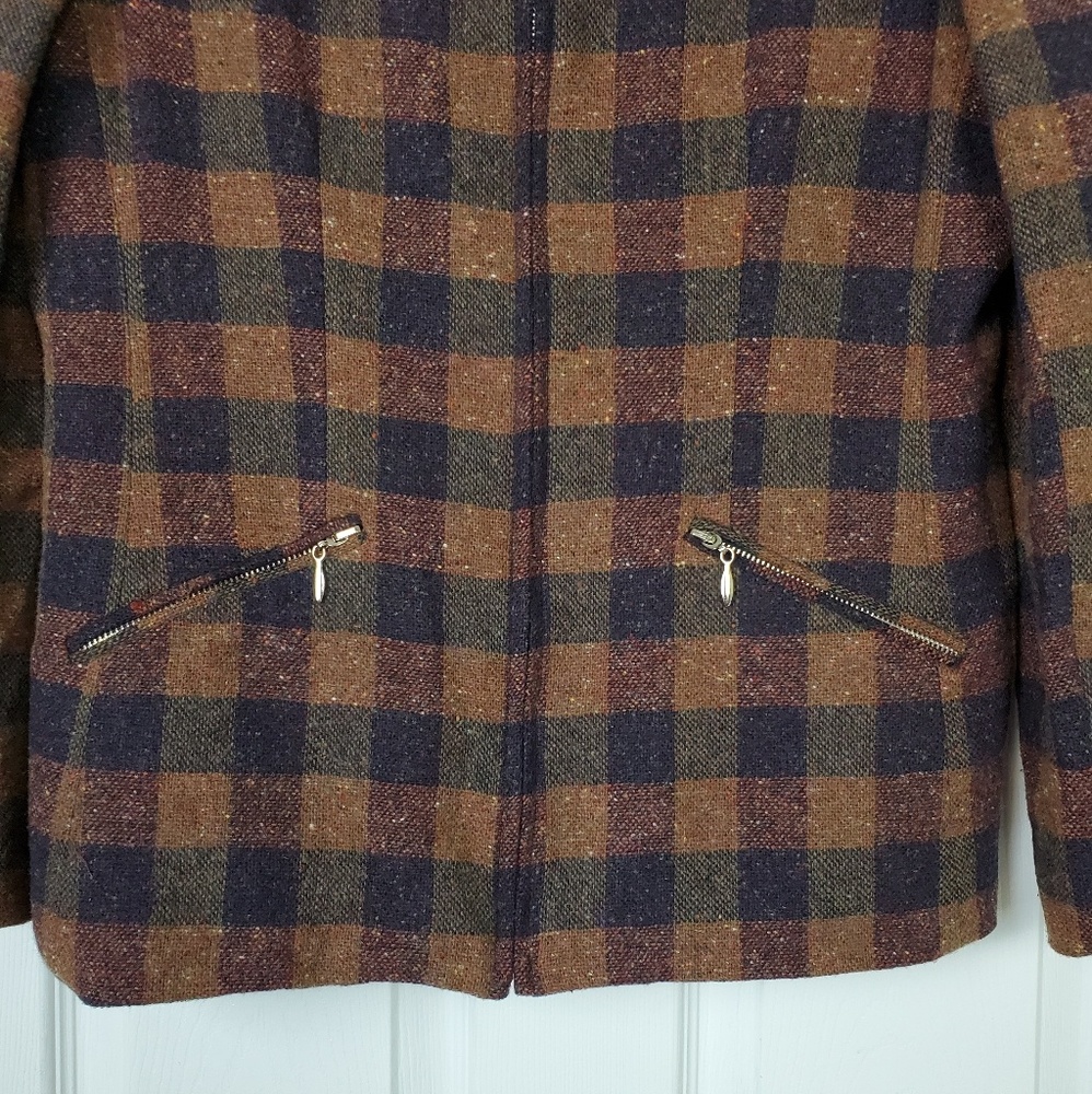 Sigrid Olsen Vintage Plaid Wool Jacket Size S - image 5